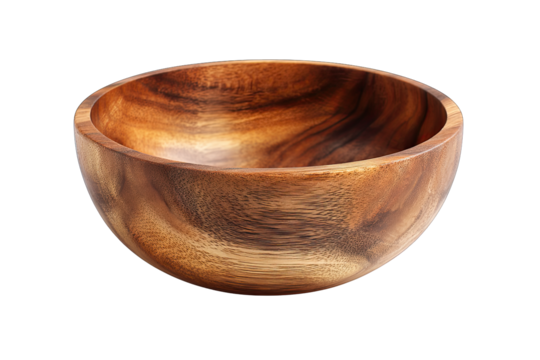 wooden salad bowl isolated on white background sustainable kitchen accessory