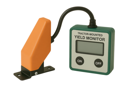 Tractor-mounted yield monitor with display isolated PNG with Transparent Background
