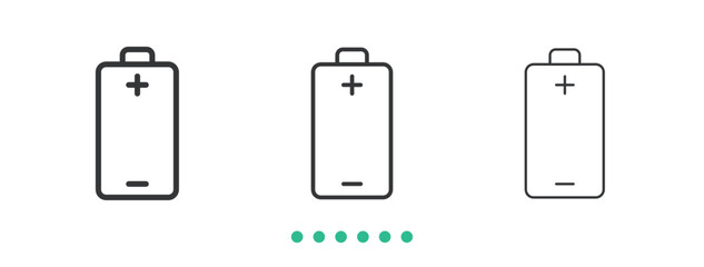 Battery icon. Thin line icon vector