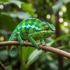 Obraz premium chameleon on a tree