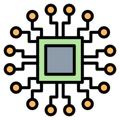 Microchip Icon Element For Design