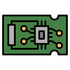 Circuit Board Icon Element For Design