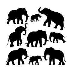 elephant silhouette illustration collection