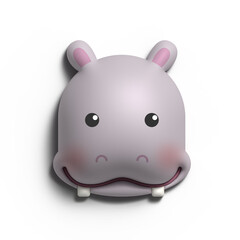 3d Render Hippo illustration image