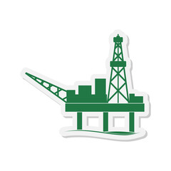 Naklejka premium Oil rig sticker icon isolated on transparent background