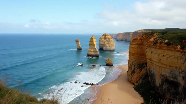 Coastal Landscape with Cliffs and Beach in Portugal