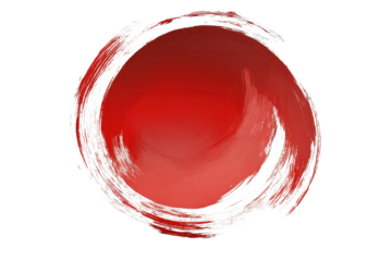 Stroke marker creates vibrant red circle with textured brush strokes on isolated background, highlighting artistic expression and creativity in design