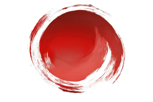 Stroke marker creates vibrant red circle with textured brush strokes on isolated background, highlighting artistic expression and creativity in design