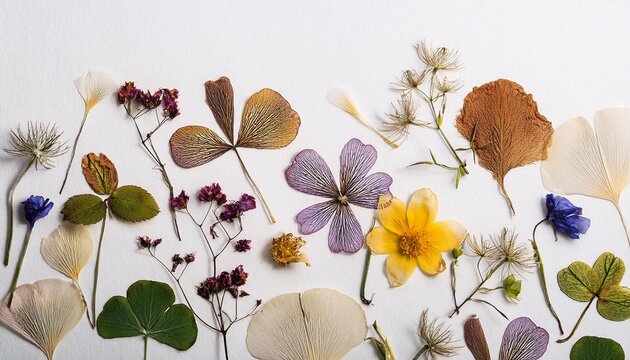 fleurs press&eacute;es