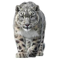 Obraz premium A white tiger is walking on a white background