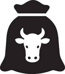 Cattle feed silhouette vector icon design, perfect for livestock, farm, agriculture, and rural farming themes.