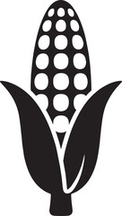 Corn cob silhouette vector icon design, perfect for farming, agriculture, harvest, food, and rural themes.
