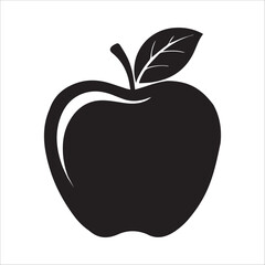 Green apple vector illustration with leaf and fresh fruit design