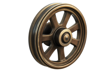 Caster wheel design with detailed craftsmanship and a vintage aesthetic suitable for various applications in furniture and industrial settings