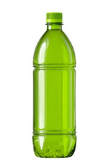 A green bottle with a green cap