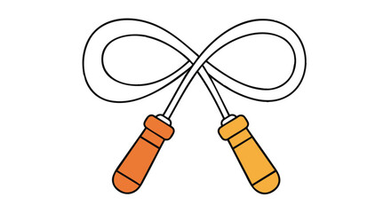 Colorful skipping rope icon for sports and fitness training. Simple line art vector illustration of workout equipment isolated on white