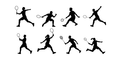 collection of basketball player silhouette illustrations