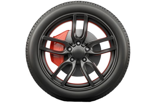 High-quality car tyre with sleek design on a transparent background showcasing modern automotive technology and performance features ideal for vehicle enthusiasts