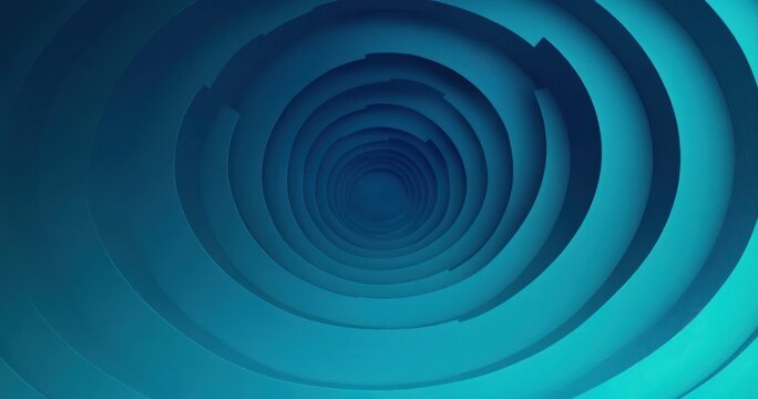 abstract image of concentric circular layers creating a tunnel-like effect in varying shades of blue