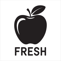 Apple vector illustration with leaf icon and fresh fruit design