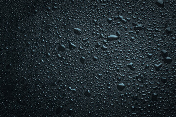 water drops on black background. Macro.