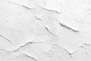 Fototapeta premium close-up of textured white plaster wall with rough, cracked, and peeling surface creating abstract patterns
