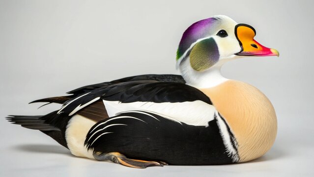 King Eider on studio background