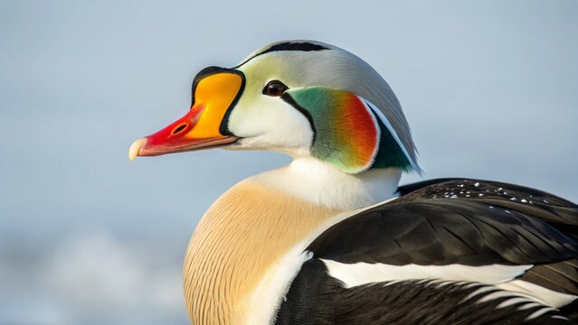 King Eider on studio background