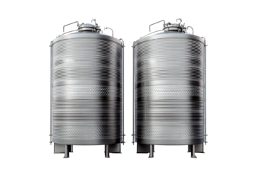 Modern steel clear wine tanks designed for optimal fermentation and storage in contemporary vineyards for an efficient wine production process