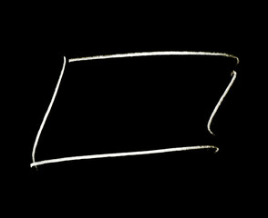 Grunge Rahmen in weiss auf schwarz  - Handgemalte Umrandung