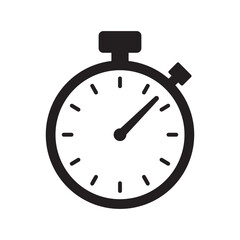Stopwatch Efficiency Symbol Black and White Vector
