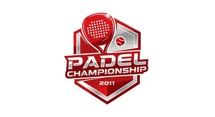 Dynamic emblem depicting the fervor of a padel tournament in twenty eleven