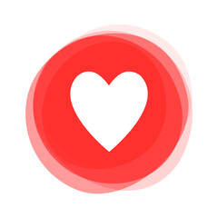 Roter runder Button zeigt Herz oder Favorit