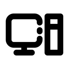 Computer Icon Broken Line