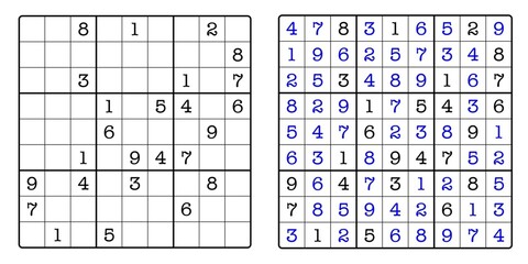 Sudoku Game Board and Answer Key