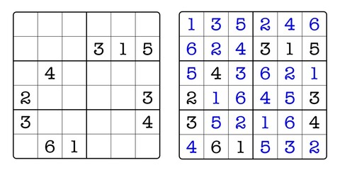 Sudoku Game Board and Answer Key