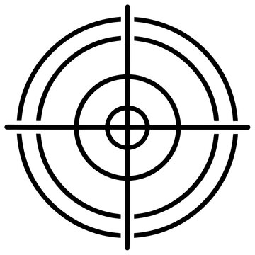 Aiming at the bullseye aim target icon line airt vactor outline Illustrations on white background