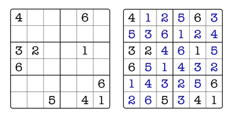 Sudoku Game Board and Answer Key