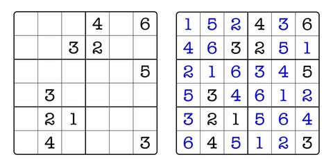 Sudoku Game Board and Answer Key