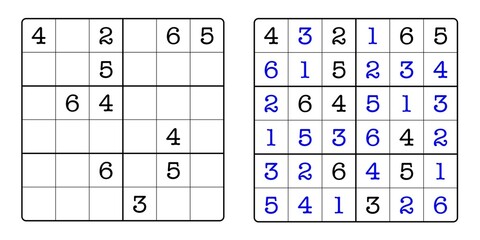 Sudoku Game Board and Answer Key