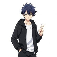 portrait of a young anime man 