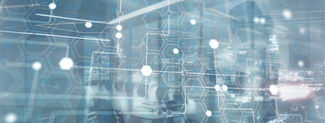 Abstract background with connected line and dots, sots. Futuristic digital background for Business Science and technology