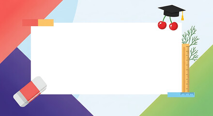 Vibrant academic banner illustration for modern education concepts design