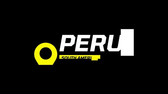 Animated Peru Location Pin Text Bar Background