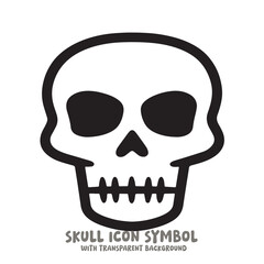 Skull Icon Symbol Vector Illustration in Black and White