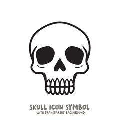 Skull Icon Symbol Vector Illustration in Black and White
