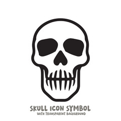 Skull Icon Symbol Vector Illustration in Black and White