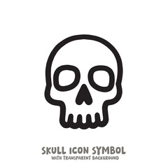 Skull Icon Symbol Vector Illustration in Black and White