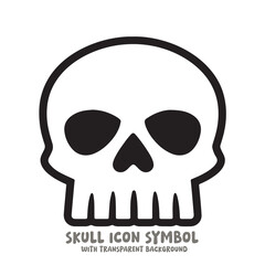 Skull Icon Symbol Vector Illustration in Black and White