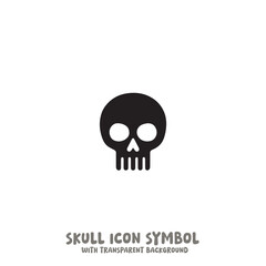 Skull Icon Symbol Vector Illustration in Black and White